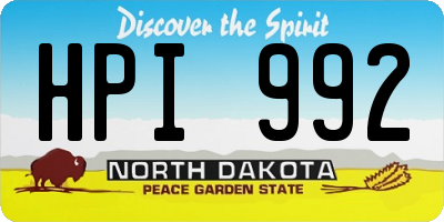 ND license plate HPI992