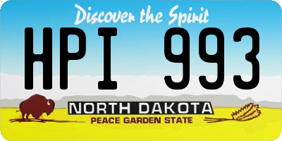 ND license plate HPI993