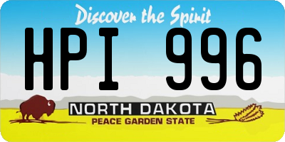 ND license plate HPI996