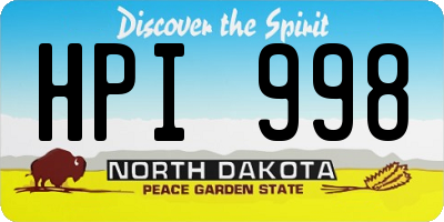 ND license plate HPI998