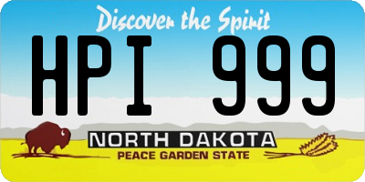 ND license plate HPI999