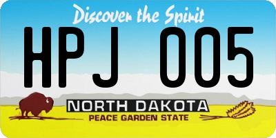 ND license plate HPJ005
