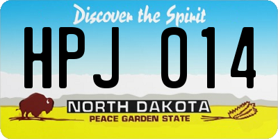 ND license plate HPJ014
