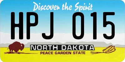 ND license plate HPJ015