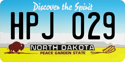 ND license plate HPJ029