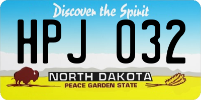 ND license plate HPJ032