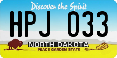 ND license plate HPJ033