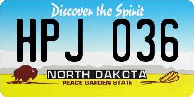 ND license plate HPJ036