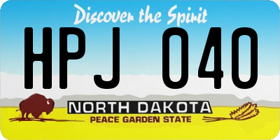 ND license plate HPJ040