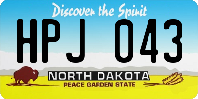 ND license plate HPJ043