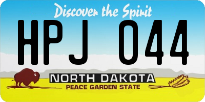 ND license plate HPJ044
