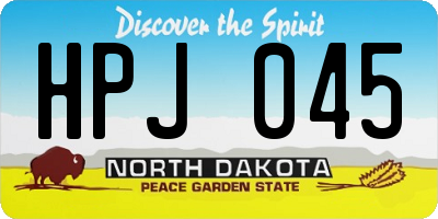 ND license plate HPJ045