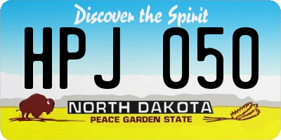 ND license plate HPJ050