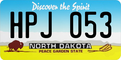 ND license plate HPJ053