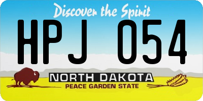 ND license plate HPJ054