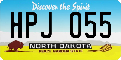 ND license plate HPJ055