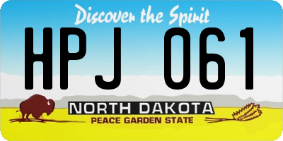 ND license plate HPJ061