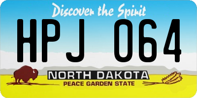 ND license plate HPJ064