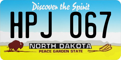 ND license plate HPJ067