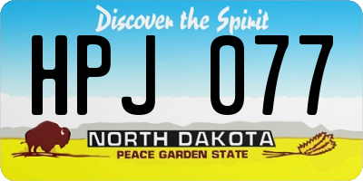 ND license plate HPJ077