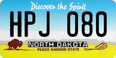ND license plate HPJ080