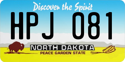 ND license plate HPJ081