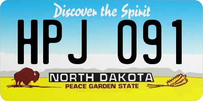 ND license plate HPJ091