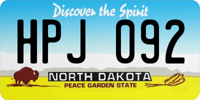 ND license plate HPJ092
