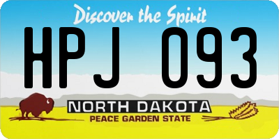 ND license plate HPJ093