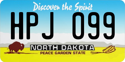 ND license plate HPJ099