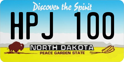 ND license plate HPJ100