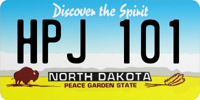 ND license plate HPJ101