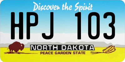 ND license plate HPJ103