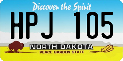 ND license plate HPJ105