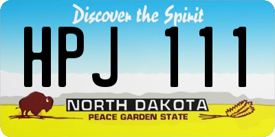 ND license plate HPJ111