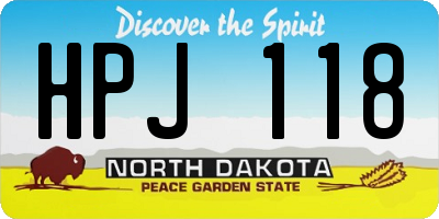 ND license plate HPJ118