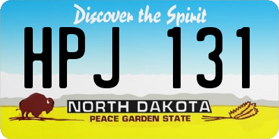 ND license plate HPJ131