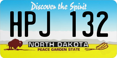 ND license plate HPJ132