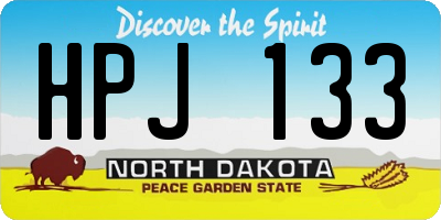 ND license plate HPJ133