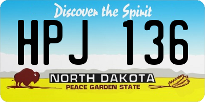 ND license plate HPJ136