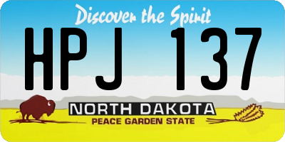 ND license plate HPJ137