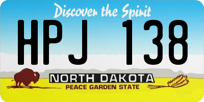 ND license plate HPJ138