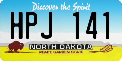 ND license plate HPJ141