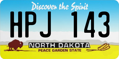 ND license plate HPJ143