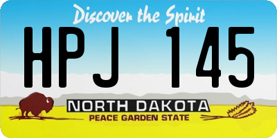 ND license plate HPJ145