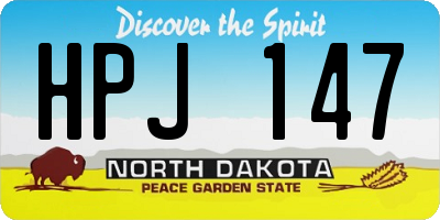 ND license plate HPJ147