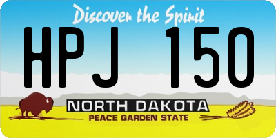 ND license plate HPJ150