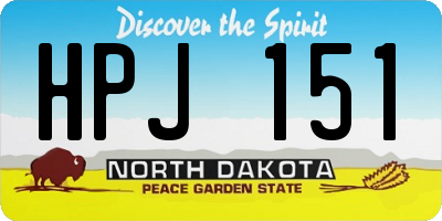 ND license plate HPJ151
