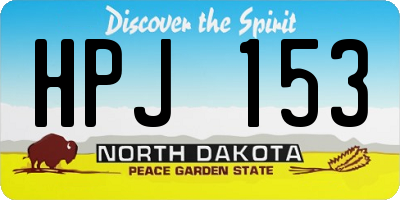 ND license plate HPJ153