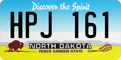 ND license plate HPJ161